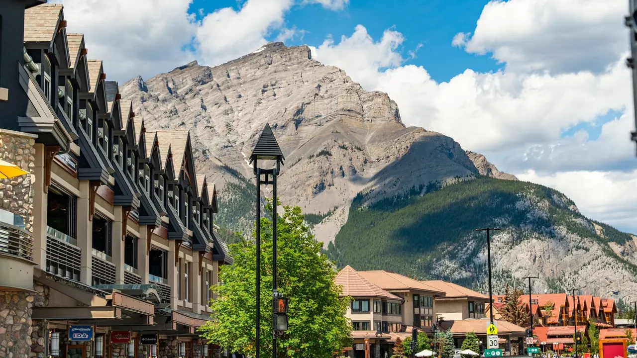Banff Avenue below Cascade Mountain, Banff