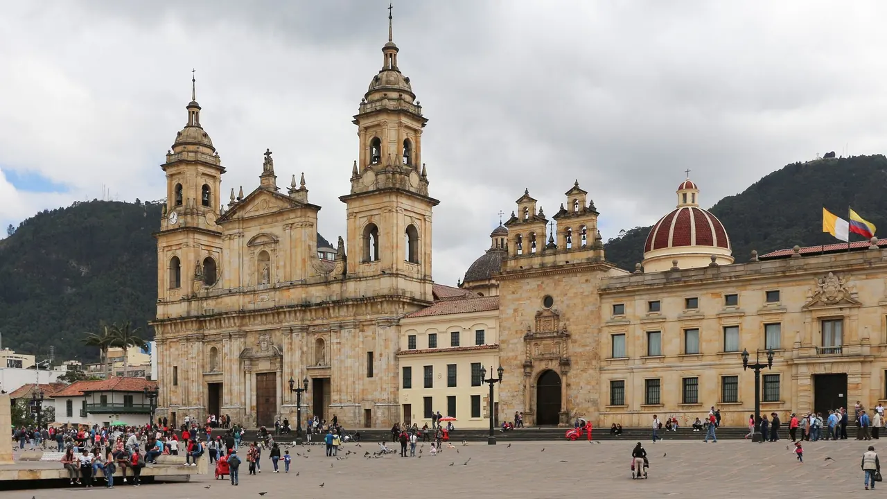 The cathedral on Plaza de Bolivar, Bogota