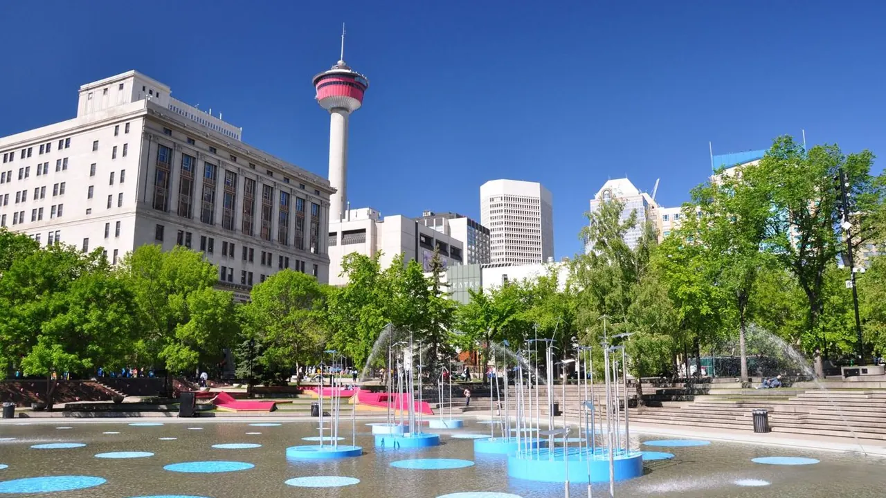 The Calgary Tower above Olympic Plaza, Calgary