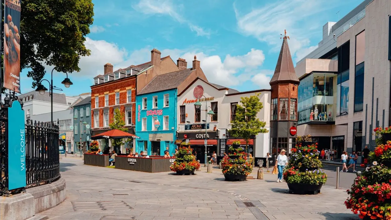 Colourful shopfronts in the city centre, Cork