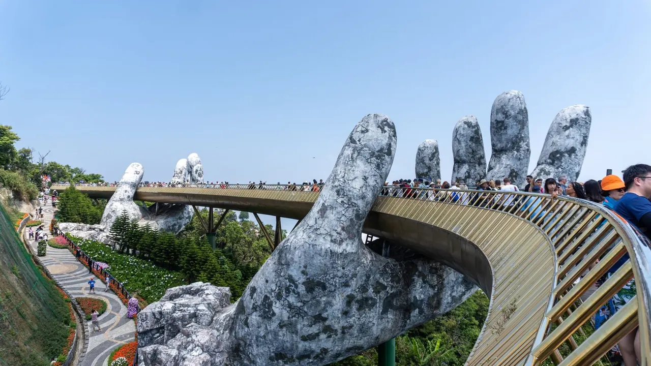 The Golden Bridge held up by stone hands, Da Nang