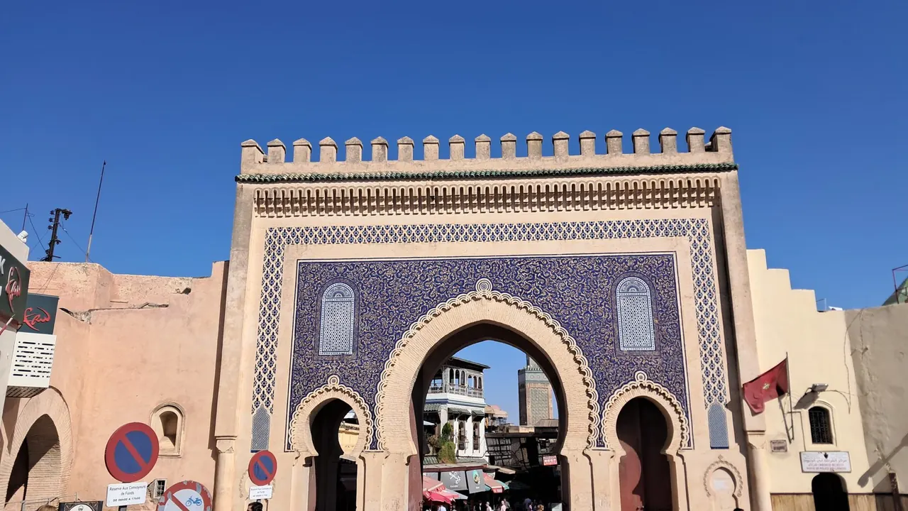 The blue gate of Bab Bou Jeloud, Fes