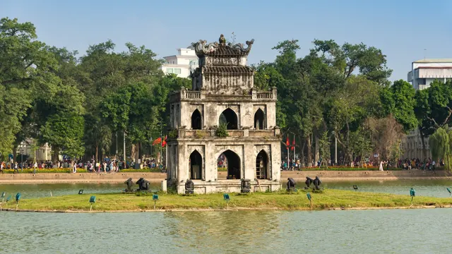 The Turtle Tower in Hoan Kiem Lake, Hanoi