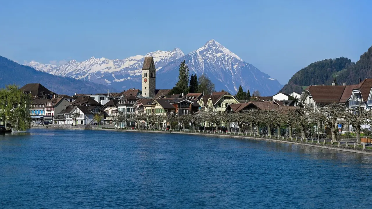 The Aare at Unterseen, Interlaken, Interlaken