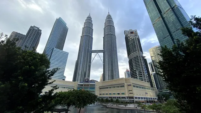 The Petronas Twin Towers from KLCC Park, Kuala Lumpur