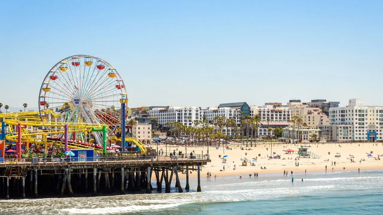 The Ferris wheel on Santa Monica Pier, Los Angeles