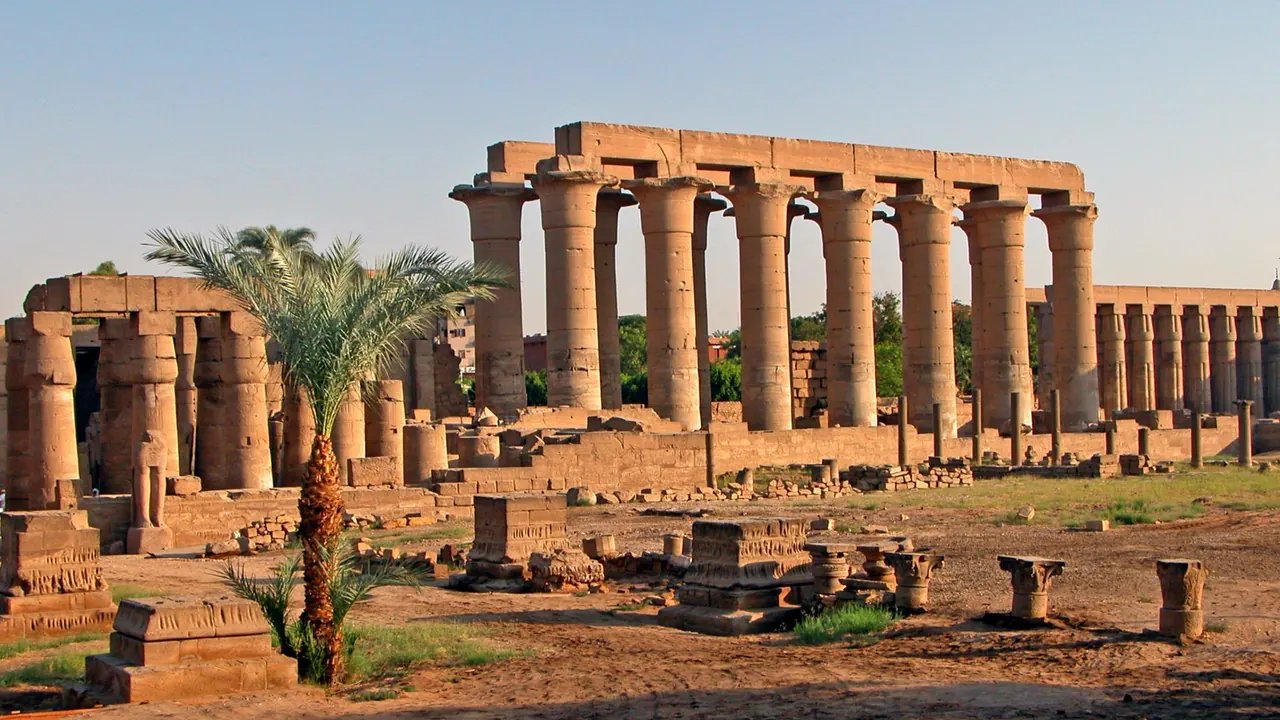 The colonnaded court of Luxor Temple, Luxor