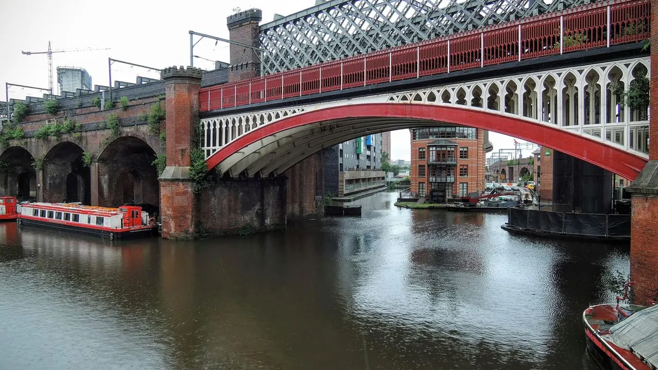 The railway viaduct over the canal, Castlefield, Manchester