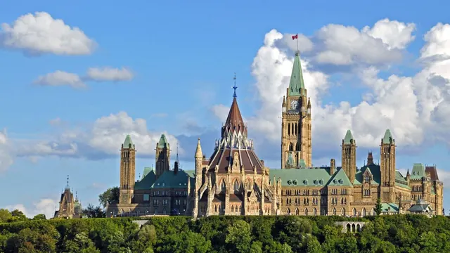 Parliament Hill across the Ottawa River, Ottawa