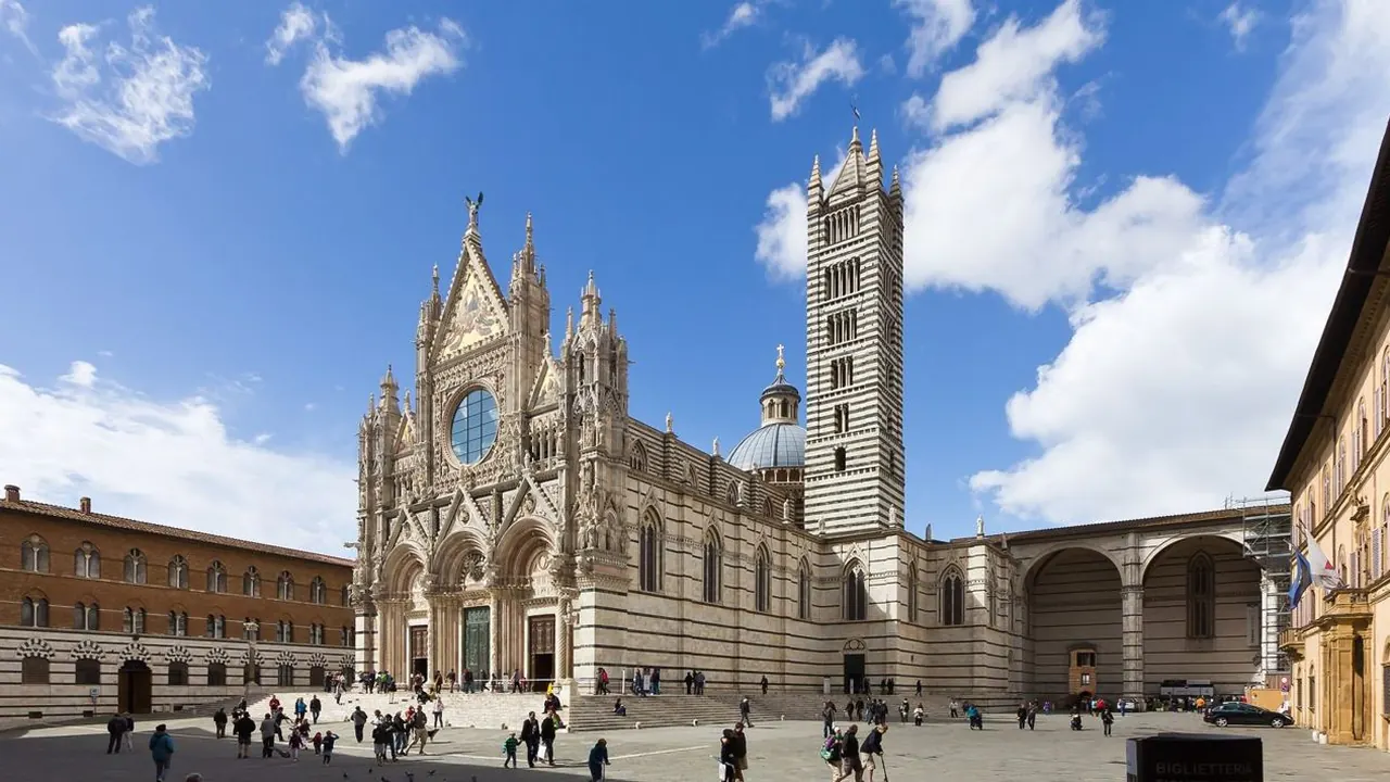 The cathedral facade, Siena
