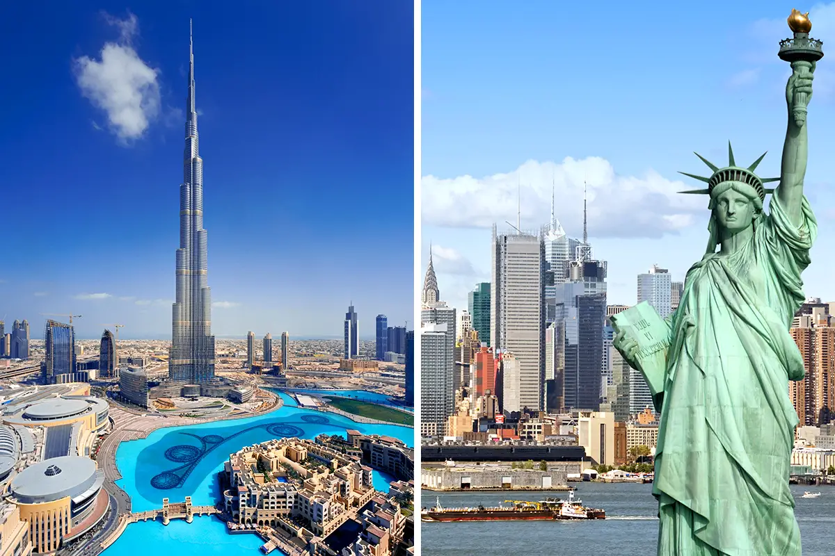 new york to dubai flight distance